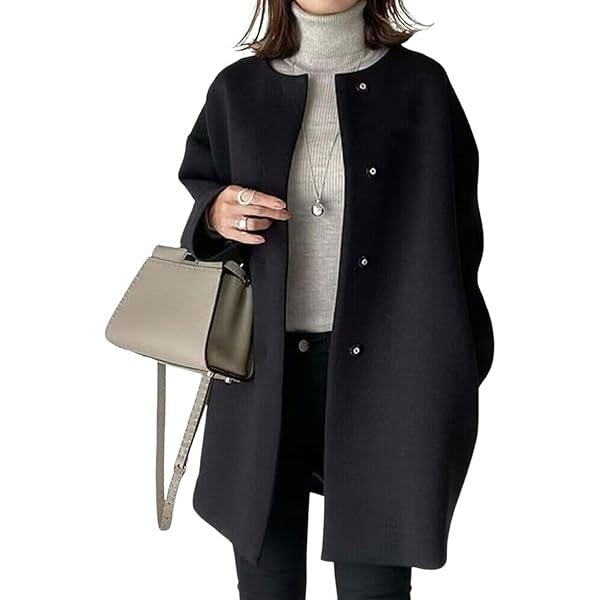 Amazon.com: HGps8w Women's Collarless Wool Blend Trench Coat